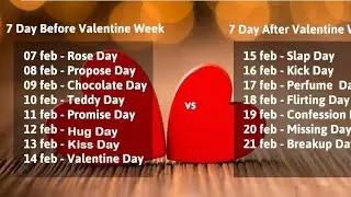 Valentine Day Dates 2021 || Valentine Week List dates 2021 || Valentine Week & Month 2021 February