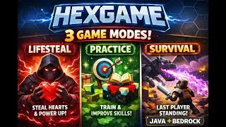 HexGame 🔥 3 Game Modes (Lifesteal, Practice & Survival) | Java + Bedrock #minecraftjava #hexgame
