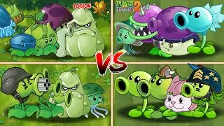 PVZ  FUSION VS PVZ 2 - 4 Plants Team Vs 4 Plants Team Vs Zombie Team - p40 - Who's the best ?#pvz
