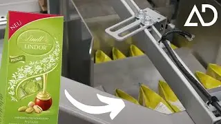 VIRAL TikTok Lindt Lindor Pistachio Chocolate BTS in factory! (AUTO CASE PACKER) | Advanced Dynamics