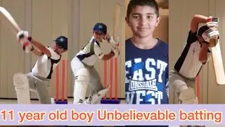 Unbelievable Talent 11 year Ahmed Raza exclusive batting highlights | amazing batting by kid