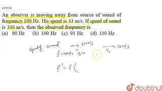 An  observer is moving away from source of sound of frequency 100 Hz. His speed is 33 m/s. If speed