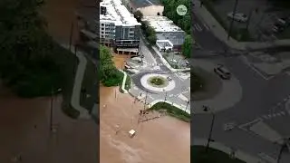 Drone footage shows Helene's floodwaters inundate Asheville, NC