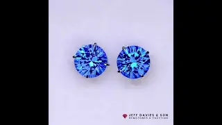 Solid 14K White Gold - 4.56ct Vivid Cobalt Spinel Earrings - High Quality & Precision cut Gemstone