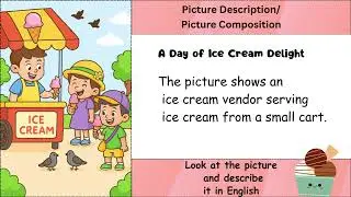 Picture Description Practice: An Ice Cream Cart Scene | English Speaking & Vocabulary Lesson 🍦