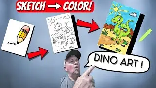 Is This the Smallest Dino? From Sketch to Color | Compsognathus Art