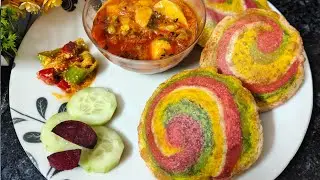 बिलकुल नई तरीख़े से बनाएँ पूरी | Colourful Rainbow Poori🌈😋👌#colourfulpoori| how to make Puri recipe