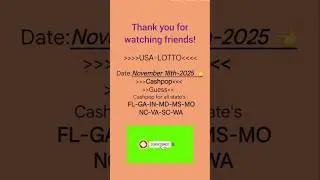 Cashpop Lottery Guess numbers for Nov 18th-2025 #cashpop #pick4 #pick5 #pick3 #shorts