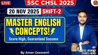 SSC CHSL 2025 ENGLISH | 20 Nov 2nd Shift | Question Paper + Answer Key | SSC CGL Result OUT 🔥