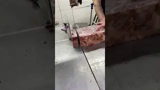 Frozen boneless beef meat and cutting skill with cutters machine#shorts
