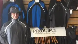Jason and Matt testing the Proquip proflex waterproofs at West Cornwall Golf Club