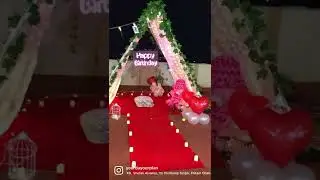 Birthday surprise ideas for husband at home | Terrace Tent Decoration yourDAY ourPLAN