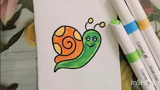 How to draw cute snail step by step 