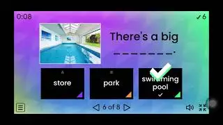 Wordwall - Look 1 - Unit 7 - My Town (Quiz) (Neon) - (Full Gameplay) (8 Pts.)