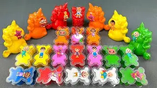 Finding Cocomelon, JJ, TomTom and YoYo in Colorful Rainbow Slime ASMR