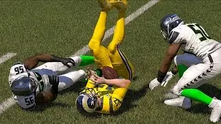 Madden 17 Seattle Seahawks vs Los Angeles Rams Connected Franchise Week 2 NFL Game Play Xbox One
