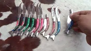 Beautiful handmade fish style pocket knives 