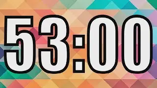 53 minute timer with Colorful background. 53 minute countdown with alarm sound at the end