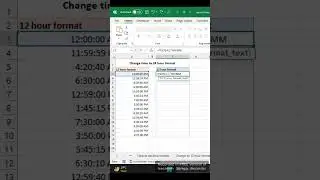 Change time to 24 hour format #exceltips #exceltutorial #excel #time #24hourformat