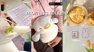 *realistic*6AM morning routine🧸🌟study w/me📚☕️