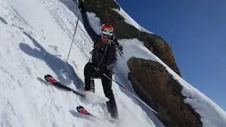 Face sud de l'AIguille du Moine à ski