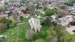 Aerial Views of the River Witham, Abandoned Rail Bridge & St John the Evangelist Church | DJI 4K