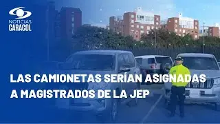 Videos del recorrido de las 17 camionetas robadas de un patio taller en Bogotá