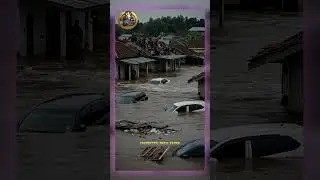 #flood  Simulation | गाँव में अचानक बाढ़, बहती गाड़ियाँ और छत पर फँसे लोग | Real-Like AI Disaster