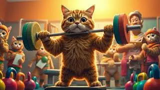 Funny cats working out in the gym.