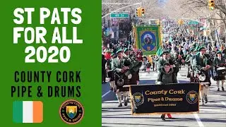 County Cork Pipe & Drums at St Pats For All parade 2020