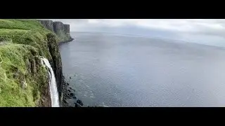 Kilt Rock Waterfall With Music On Visit To Trotternish Isle Of Skye Inner Hebrides Scotland