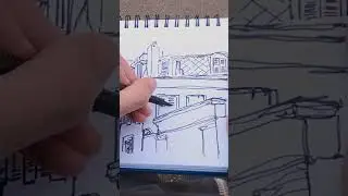 Sketching a Quiet Street Corner #sketch #art #drawing #sketchbook