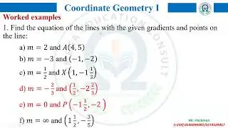 COORDINATE GEOMETRY (STRAIGHT LINES): Lesson 2 