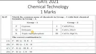 GATE 2021 chemical technology | Chemical engineering | #GATE| #GATEchemicalengineering