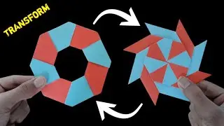 How To Make a Paper Transforming Ninja Star - Origami Transforming Ninja Star (8 tips)