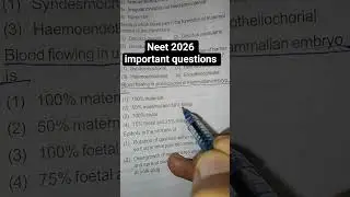 Neet 2026 important questions and MCQs follow for more questions #neet #aiims #viralvideo