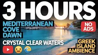 3H Mediterranean Cove Dawn | Crystal Clear Waters | Greek Island Ambience | No Ads