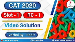 #CAT2020 Slot 1 :Reading_Comprehension 1 : The most Detailed Explanation: Verbal By Rohit
