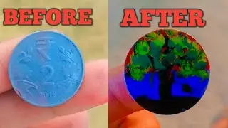 coin per tree art make सीक्के पर बना पेड़ #bestlock  #buetyfullart #makebuetyfullart
