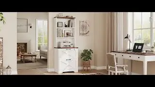 SEDETA 2 Drawer File Cabinet with Lock Wood Filing Cabinet with Adjustable Storage Shelf