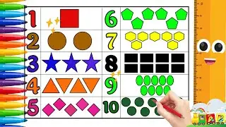 Learn counting 1 To 10 with shape name #preschool  #kidslearning😀 😚 😍 (CRAZY LEARNING)