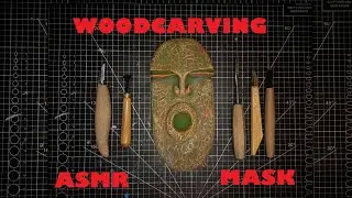 ASMR Wood Carving: wooden mask | Satisfying paning and scraping sounds for relaxation and sleep