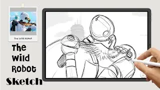 The Wild Robot Drawing, Roz & Bright Bill sketch