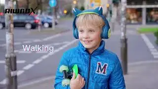 Riwbox CF9 Cat Ear Kids Headphones with LED Light Up,Safe 85dB Volume Limit for Calls