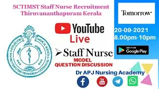 SCTIMST (Sree Chita -Temporary Staff Nurse Recruitment ) Model Exam Question Discussions