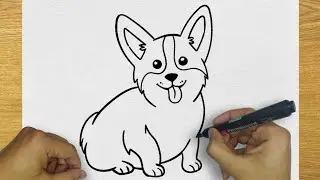 HOW TO DRAW CORGI STEP BY STEP | DRAWING A CORGI DOG EASY