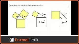 Pythagoras: Berechne den Flächeninhalt der Quadrate
