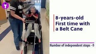 Age 8, Blind Takes his First Independent steps in six years once he begins wearing his Belt Cane