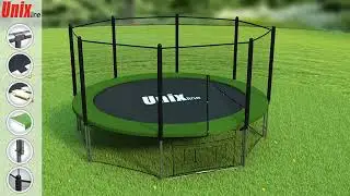 Сборка батута Unix Line outside (green).