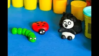 Oyun Hamurundan Sevimli Hayvanlar Yapıyoruz | Panda, Uğur Böceği, Kurtçuk - Çocuklar için Eğitim
